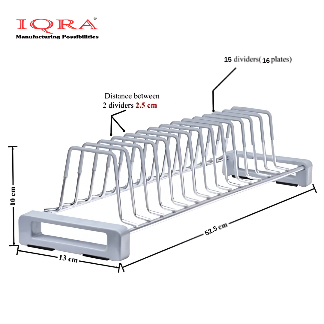 IQRA Stainless Steel (Pack of 1) Plate Rack for Kitchen/Plate Stand/Lid Organizer/Saucer Stand/Dish Rack/Tandem Basket Plate Fixer Stand/Modular Kitchen Rack/Tandem Box Accessories