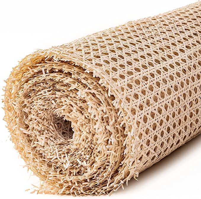 IQRA Webbing Plastic Cane Webbing for Caning Projects Natural Pre - Woven Open Mesh Cane - PE Rattan Cane Webbing Rattan Roll Cabinet Chair