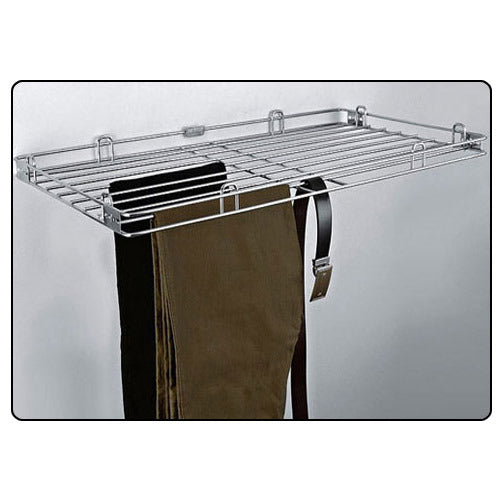IQRA Soft Close Stainless Steel Pull Out Trousers Rack Clothes Organizers, Front End Metal Panel, Pulled Out Quietly and Completely