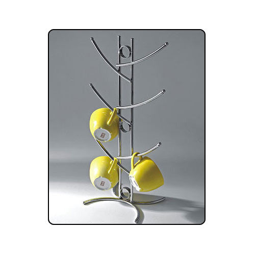 IQRA Stainless Steel 6-Mug Tree Stand For Kitchen Organizer/Modular Kitchen Basket/Multifunctional Storage Rack