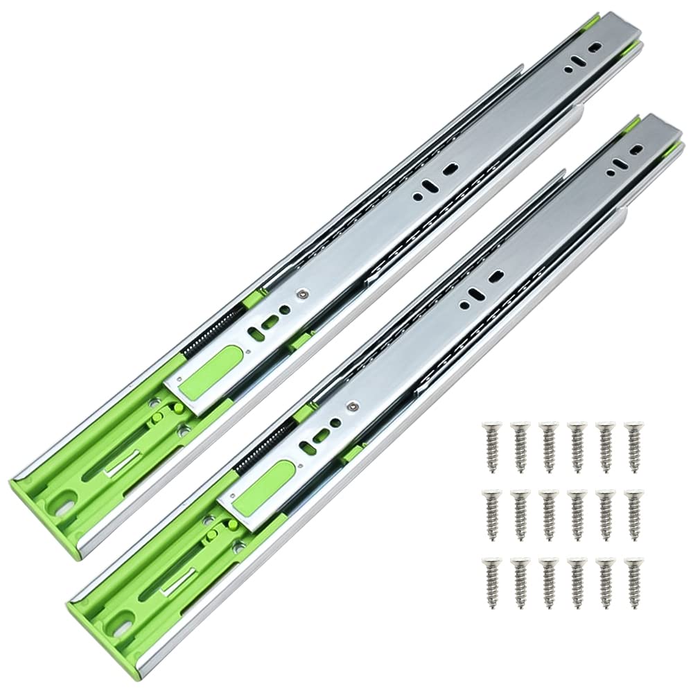 IQRA Soft Close Silver Drawer Channel/Ball Bearing Regular Close Channel for Drawer/Telescopic Drawer Channel for Wooden & Metals Drawers in Kitchen, Wardrobe