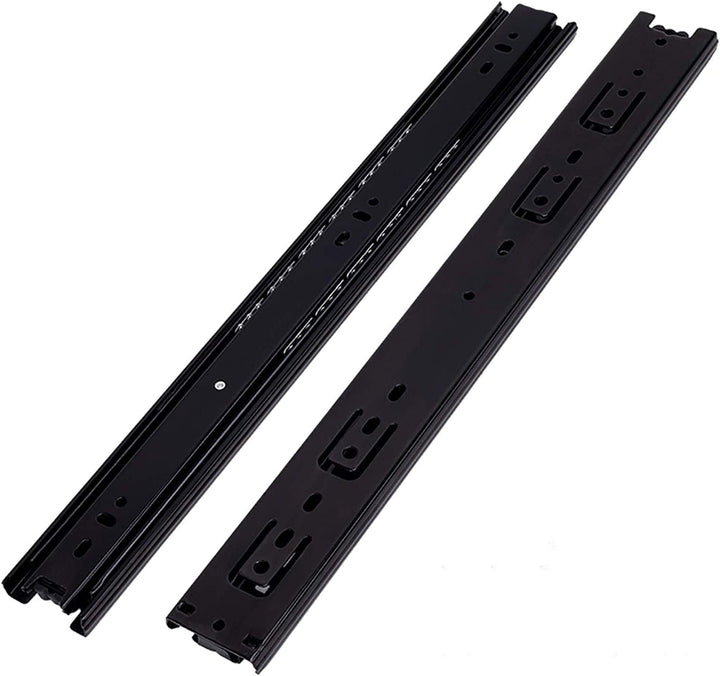 IQRA Black Drawer Channel/Regular Smooth Close Ball Bearing Slider Drawer Channel for Home, Kitchen & Wardrobe/Telescopic Channel for Drawer/for Wooden & Metals Drawers
