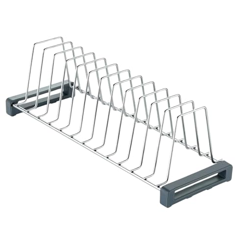 IQRA Stainless Steel (Pack of 2) Plate Rack for Kitchen/Plate Stand/Lid Organizer/Saucer Stand/Dish Rack/Tandem Basket Plate Fixer Stand/Modular Kitchen Rack/Tandem Box Accessories