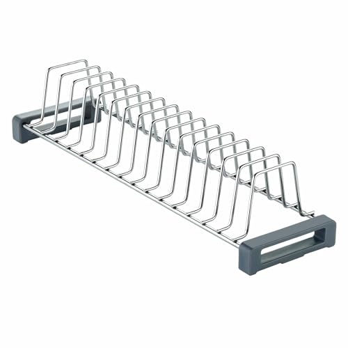 IQRA Stainless Steel (Pack of 2) Plate Rack for Kitchen/Plate Stand/Lid Organizer/Saucer Stand/Dish Rack/Tandem Basket Plate Fixer Stand/Modular Kitchen Rack/Tandem Box Accessories