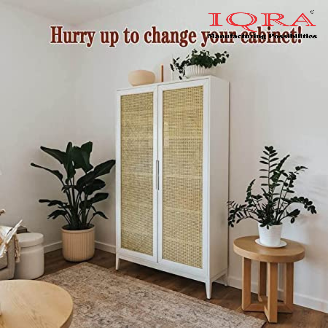 IQRA Webbing Plastic Cane Webbing for Caning Projects Natural Pre - Woven Open Mesh Cane - PE Rattan Cane Webbing Rattan Roll Cabinet Chair
