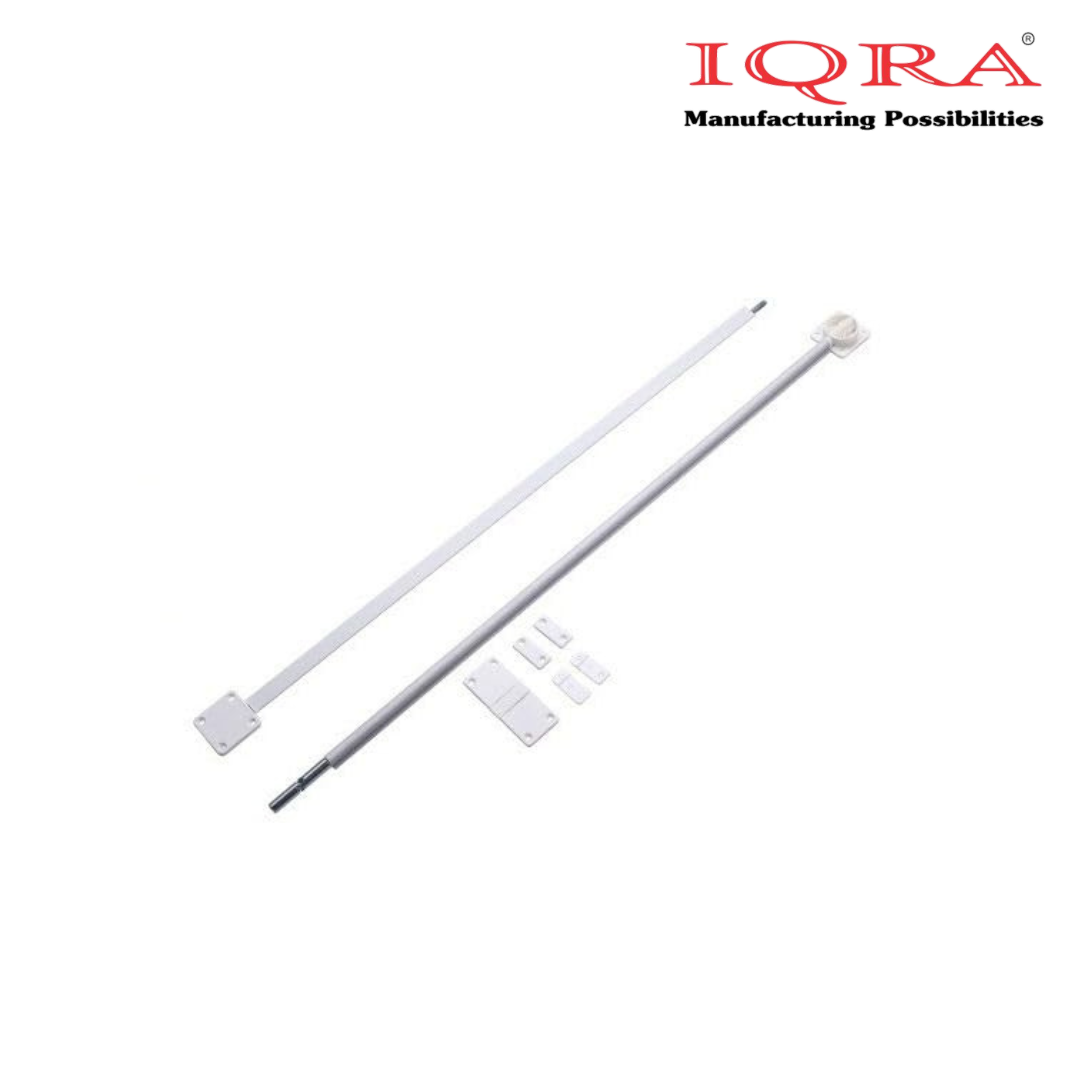IQRA Heavy Duty Wardrobe Door Straightener | 6mm Rod with Dual-Side Cast Brackets | Complete Kit with Screws & PVC Cap | Concealed Fixing | 72" Length – Ideal for Big Cabinet & Wardrobe Doors