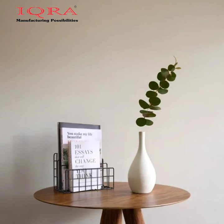 IQRA Organizer Magazine File Holder Modern Desk, 3 Slot Modern Magazine Holder Stand for Table Desk Home File Stand Decor File Storage for Office (Silver)