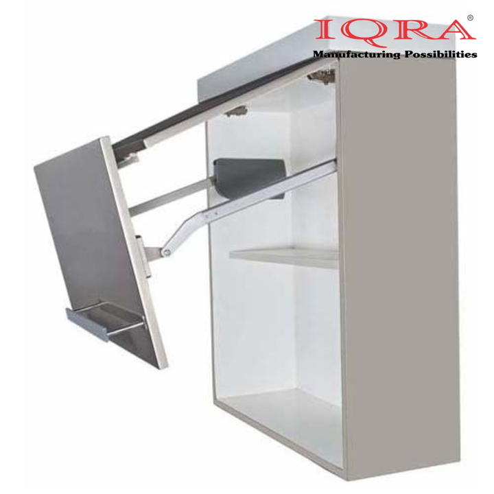 IQRA Hydraulic Bi-Fold Pneumatic Single Door Cabinet Hinge Support Lift Up, Verticle Two Door Pneumatic Mechanism Hinges..Kitchen Cabinet Single Door Bi-Fold Lifting System