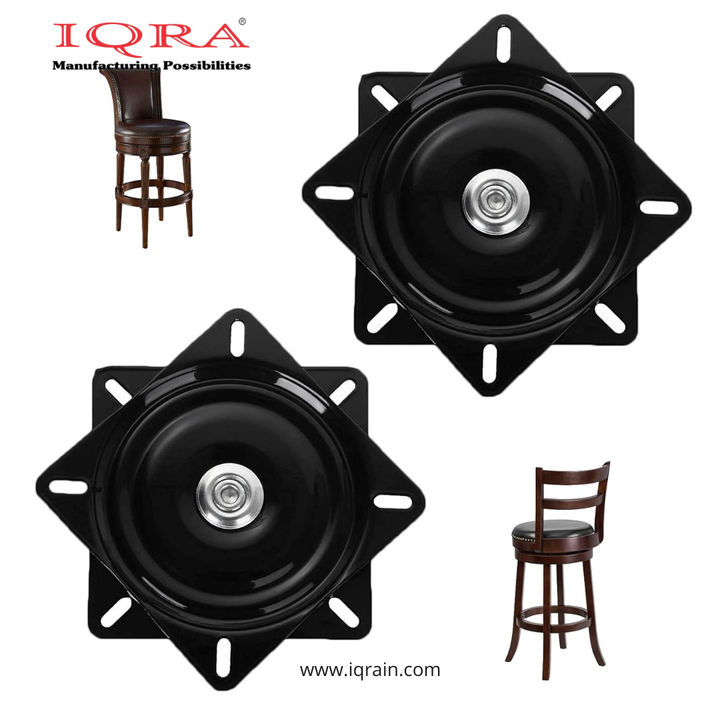 IQRA Square Swivel Plate Turntable Bearing, Rotating Lazy Susan Swivel Plate for Bar Stool, Recliner Chair, and Furniture, 220 lb Capacity