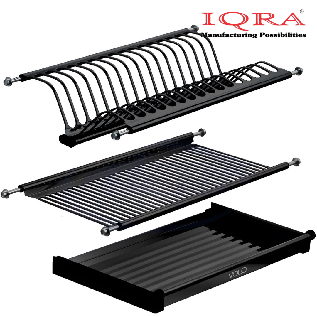 IQRA Stainless Steel Dish Plate Rack Drainer GTPT for Kitchen, Set of 3pcs