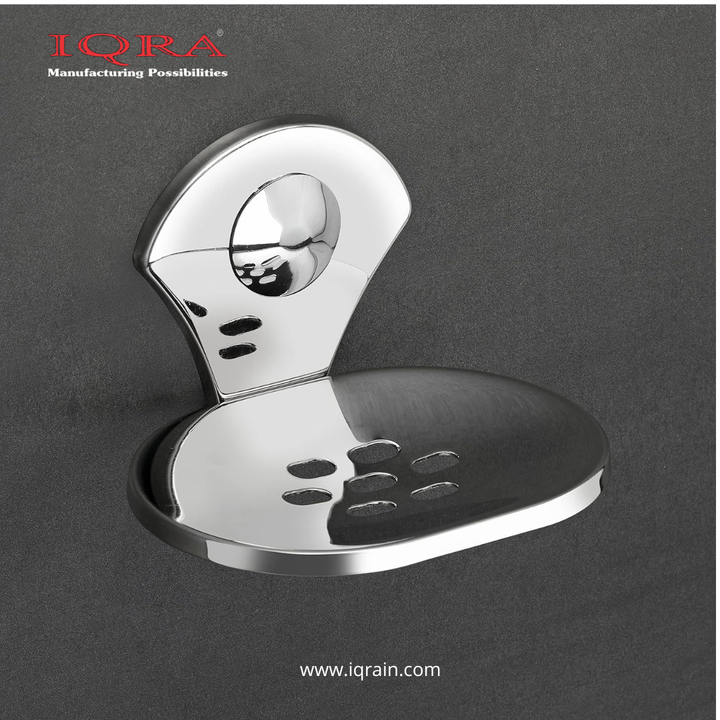 IQRA Soap Dish Holder for Bathroom soap case Stand Bathroom soap Holders Stand Steel wash Basin soap Tray for Bathroom 38(304 Stainless Steel,Chrome Finish)