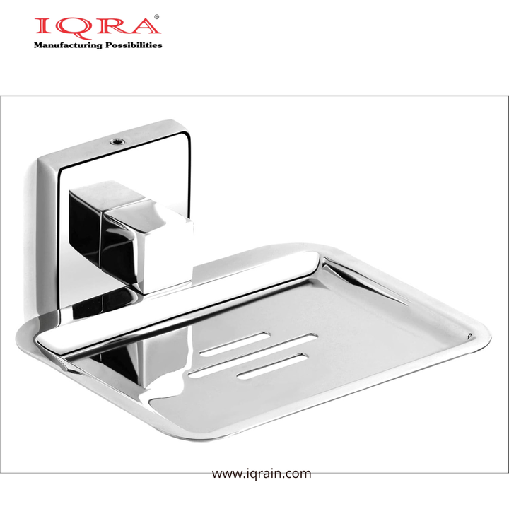 IQRA Soap Dish Holder for Bathroom soap case Stand Bathroom soap Holders Stand Steel wash Basin soap Tray for Bathroom 38(304 Stainless Steel,Chrome Finish)