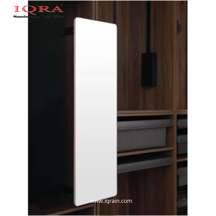 IQRA Bedroom Wardrobe Accessories Pull Out Rotating Closet Inside Full- Length Dressing Mirror