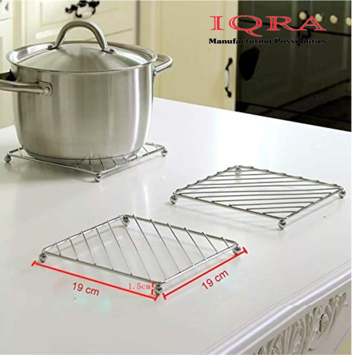 IQRA Stainless Steel Kitchen Hot Mat/Hot Utensil Stand/Hot mats for Dining Table/Hot Pot Stand/hot mat for Kitchen(3 Piece)