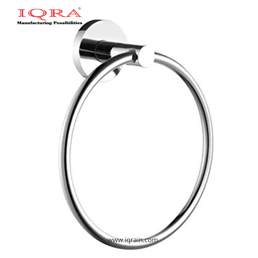 IQRA Stainless Steel 304 Grade Chrome Finished Round Napkin Ring/Towel Ring/Napkin Holder/Towel Hanger/Towel Holder for Bathroom/Kitchen/Wash Basin (Silver)"