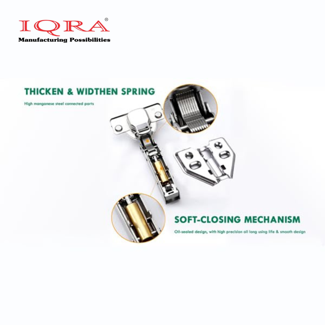 IQRA European Style Mild Steel Clip-on Soft Close Concealed Cabinet Hinges (Pack of 1 Set)