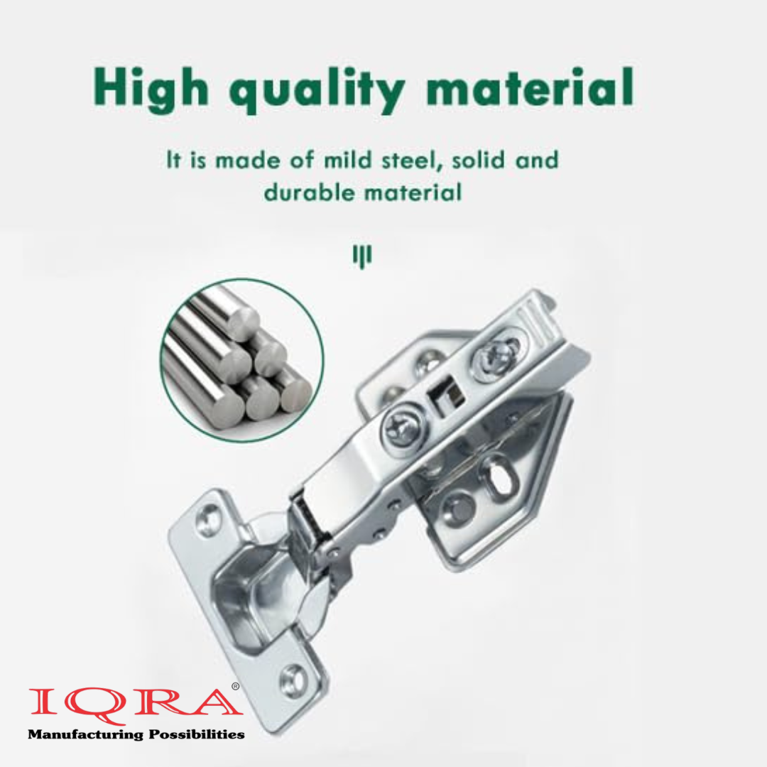 IQRA European Style Mild Steel Clip-on Soft Close Concealed Cabinet Hinges (Pack of 1 Set)