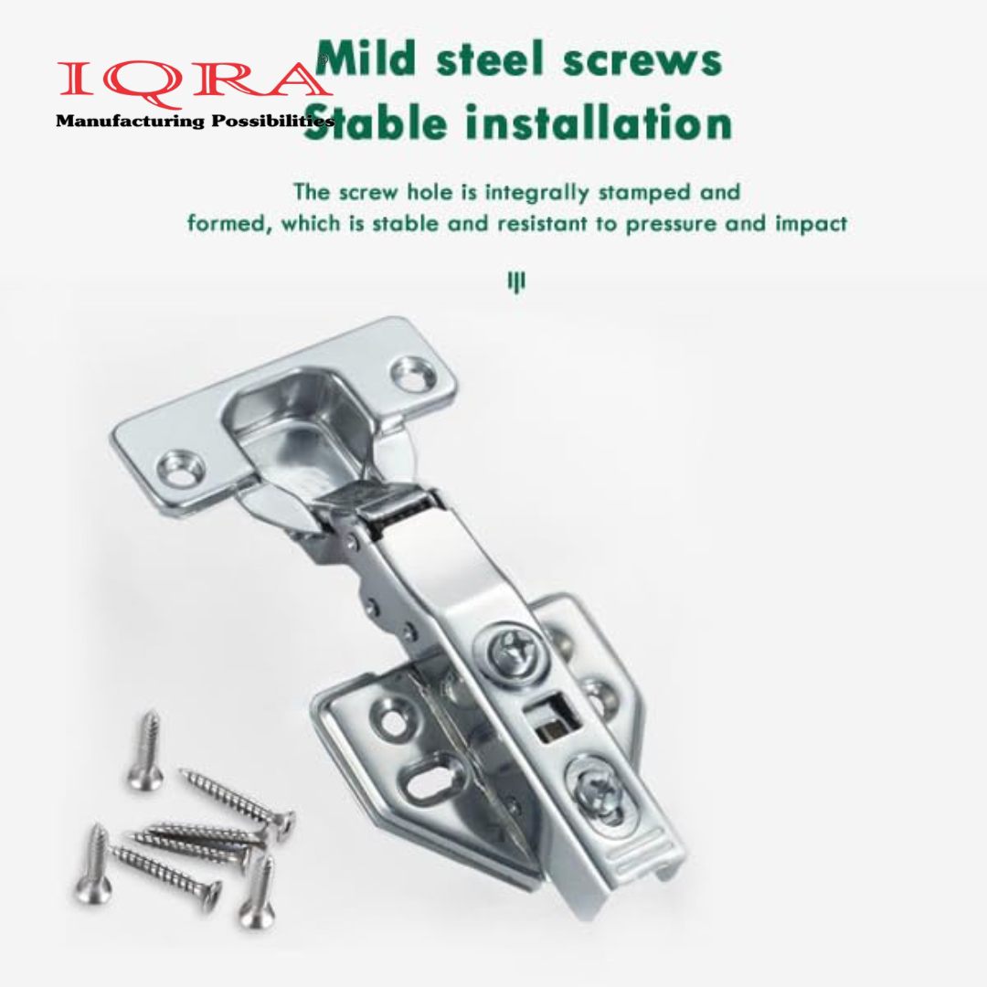 IQRA European Style Mild Steel Clip-on Soft Close Concealed Cabinet Hinges (Pack of 1 Set)