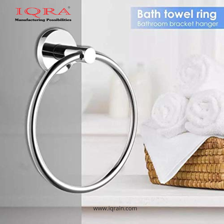 IQRA Stainless Steel 304 Grade Chrome Finished Round Napkin Ring/Towel Ring/Napkin Holder/Towel Hanger/Towel Holder for Bathroom/Kitchen/Wash Basin (Silver)"
