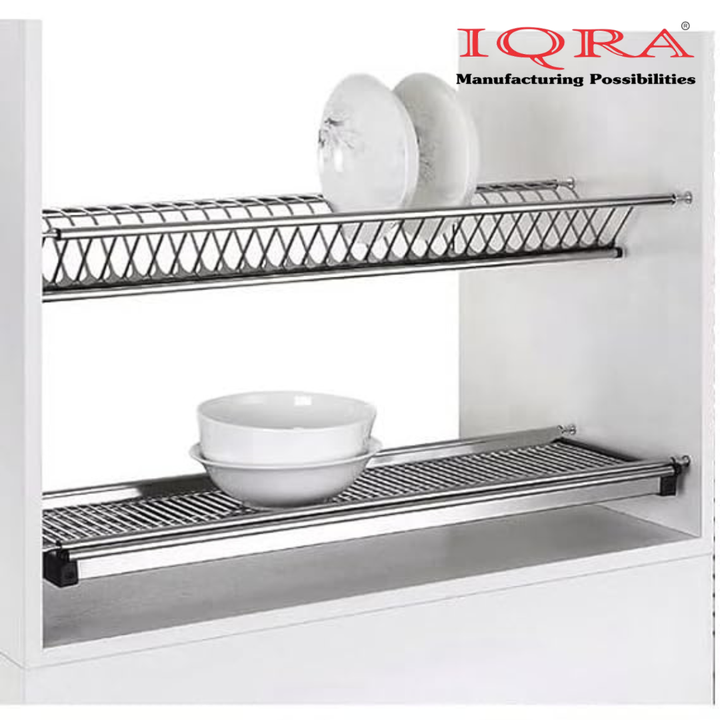 IQRA Stainless Steel Dish Plate Rack Drainer GTPT for Kitchen, Set of 3pcs