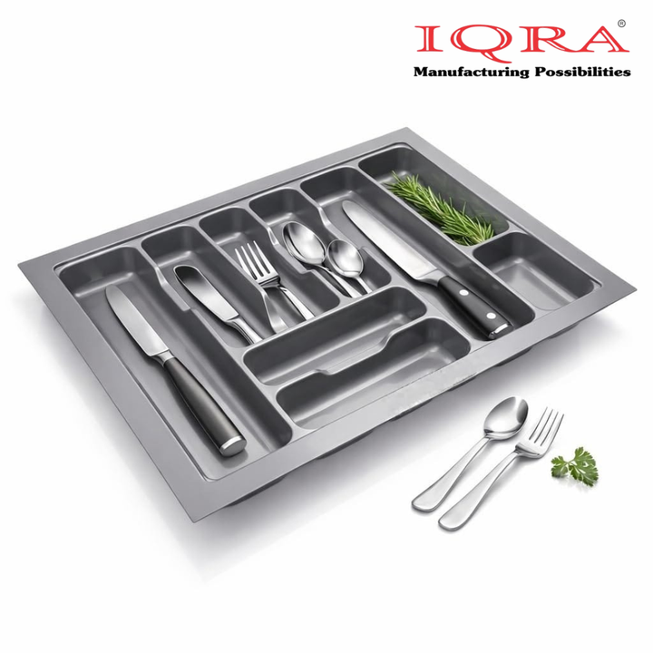 IQRA Cutlery Tray For Kitchen Drawer/Cutlery Storage Organizer Tray For Modular Kitchen Drawer