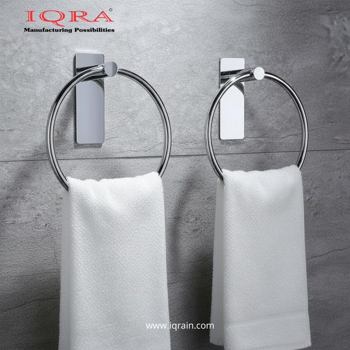 IQRA Stainless Steel 304 Grade Chrome Finished Round Napkin Ring/Towel Ring/Napkin Holder/Towel Hanger/Towel Holder for Bathroom/Kitchen/Wash Basin (Silver)"