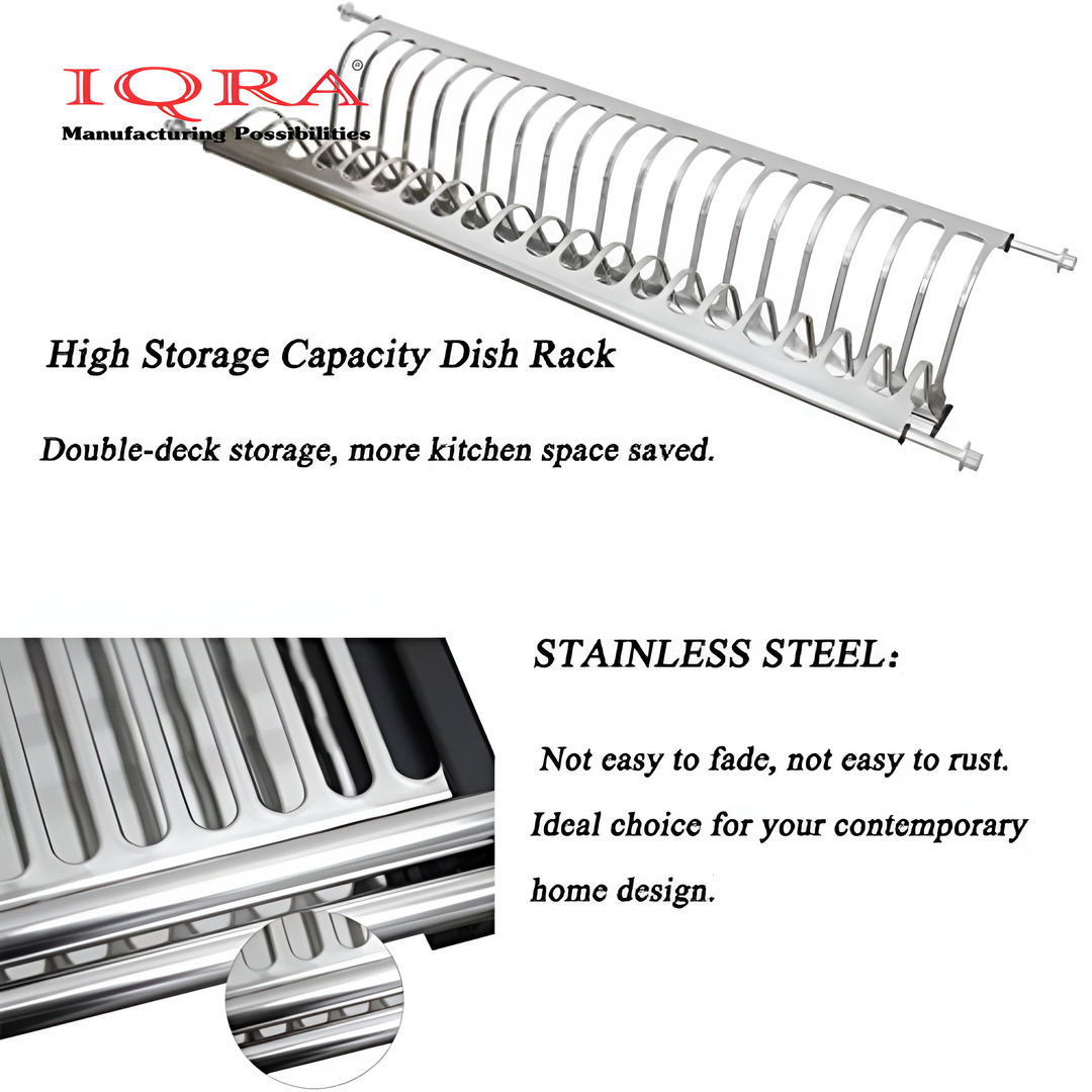 IQRA Stainless Steel Dish Plate Rack Drainer GTPT for Kitchen, Set of 3pcs
