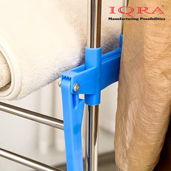 Clothes Drying Stand for Balcony/Cloth Dryer Stand/Cloth Stand for Drying Clothes Foldable/MS Pipe Clothes Hanging Stand/Portable Cloth Rack for Indoor (3 Layer