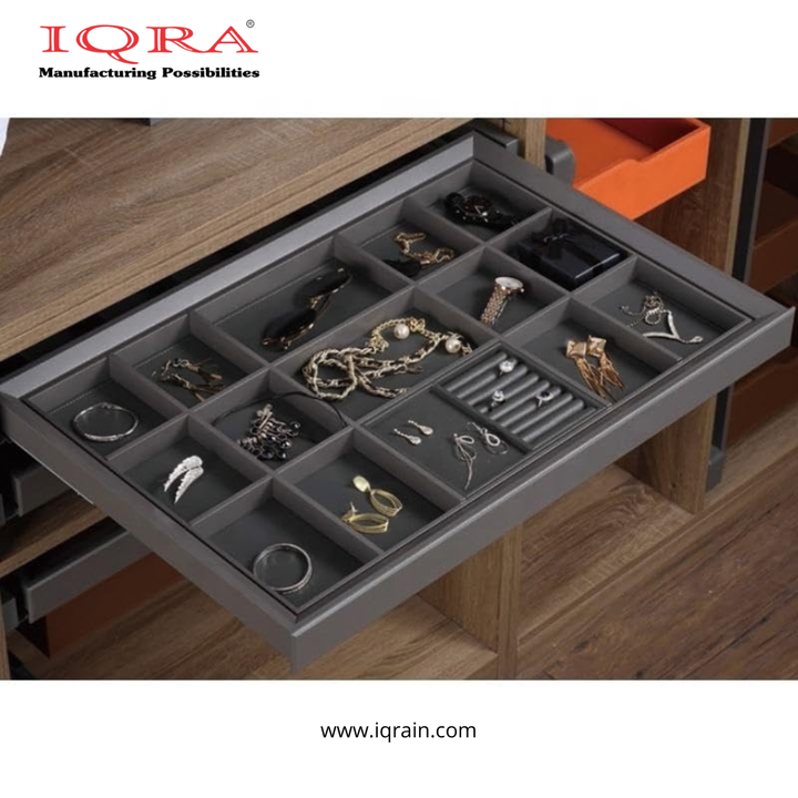 IQRA lifetime Modular Wardrobe Pull Out Jewellery/Hankeys/Ties/Watches Organiser Tray For Modular Wardrobes