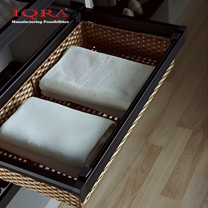 IQRA Soft Close Wardrobe Rattan Basket