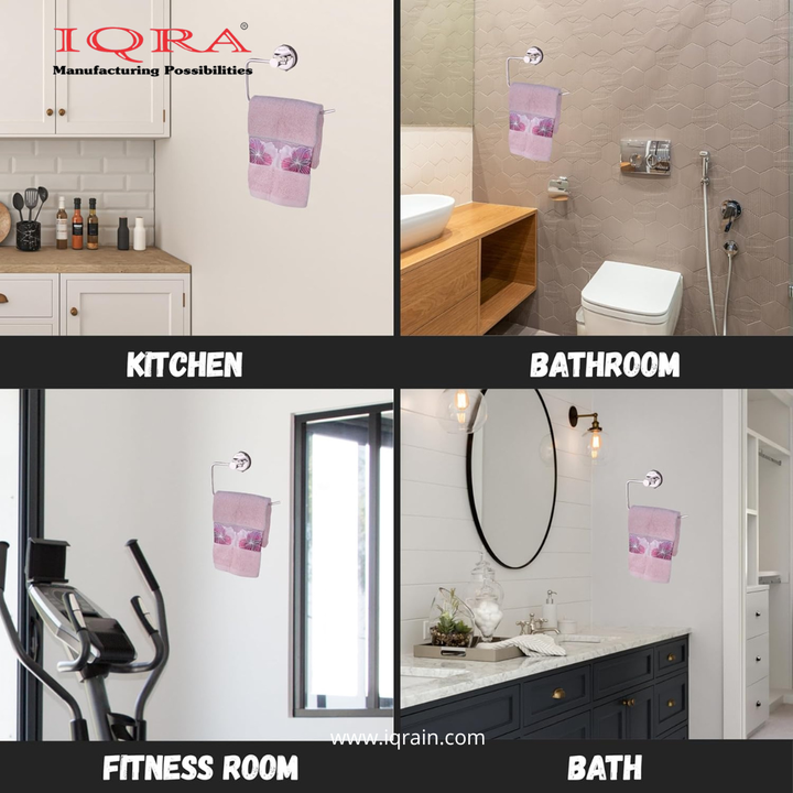 IQRA Stainless Steel Napkin Ring/Towel Ring/Napkin Holder/Bathroom Hanger/Towel Hanger for Kitchen & Wash Basin Area/Bathroom Accessories