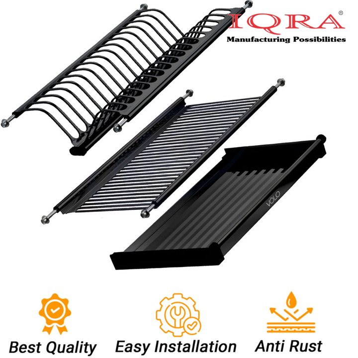 IQRA Stainless Steel Dish Plate Rack Drainer GTPT for Kitchen, Set of 3pcs