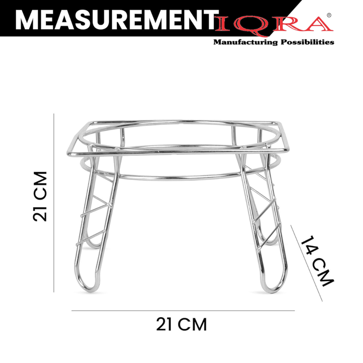 IQRA Round Surface Matka-Plant Stand for Water Pot with Pipe Fitted Drain Water Try | Steel Matka Stand for Kitchen | Water Pot Stand for Kitchen| SIZE: 8 X 8 X 7.5 Inch, (Pot & Glass NOT include)