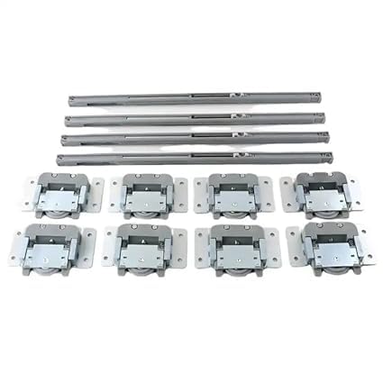 IQRA Locks Sliding Double Track Wardrobe Soft Close Sliding Roller Set| Wardrobe Sliding Door Roller| Wooden Sliding Doors Soft-Close Roller| Soft Closing Sliding Two Door Kit System (Grey)