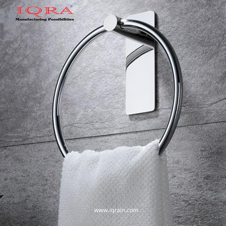 IQRA Stainless Steel 304 Grade Chrome Finished Round Napkin Ring/Towel Ring/Napkin Holder/Towel Hanger/Towel Holder for Bathroom/Kitchen/Wash Basin (Silver)"