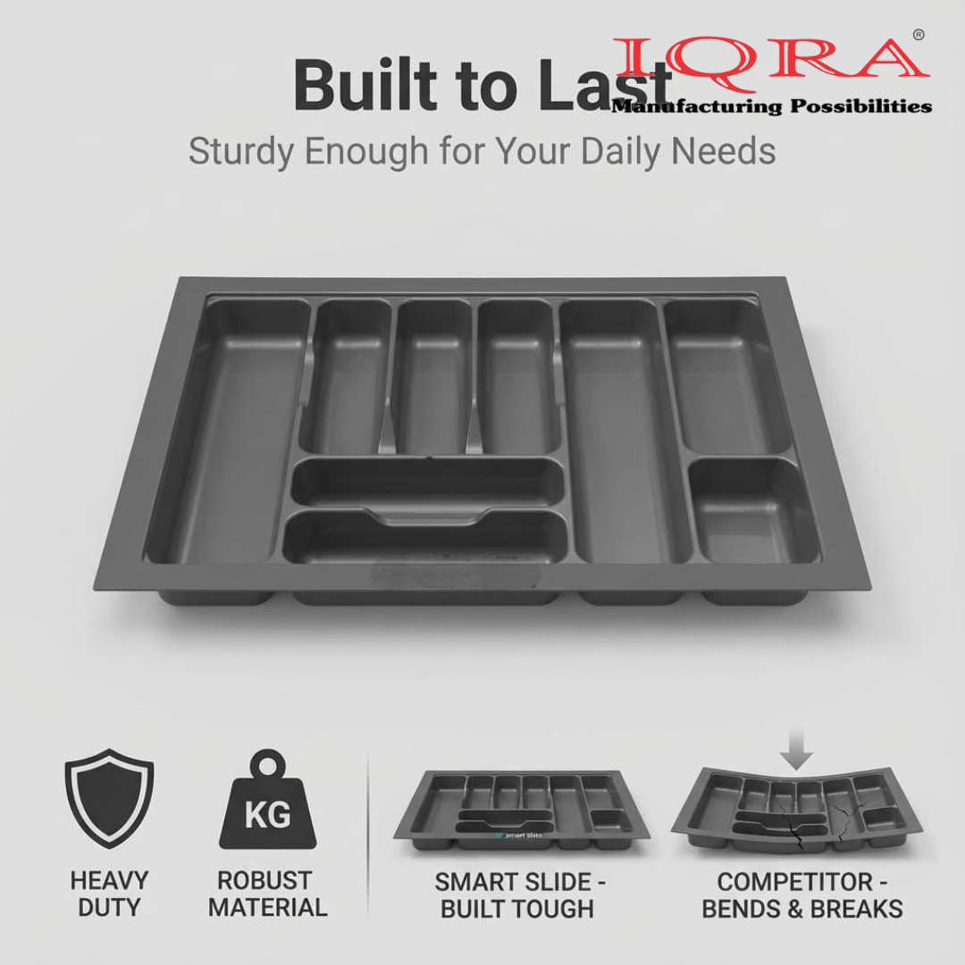 IQRA Cutlery Tray For Kitchen Drawer/Cutlery Storage Organizer Tray For Modular Kitchen Drawer