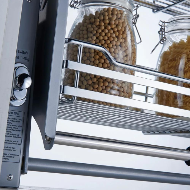 IQRA Storage Rack Lift Basket Elevator Pull Down Two Tier Shelf Unit for Cabinet Imported