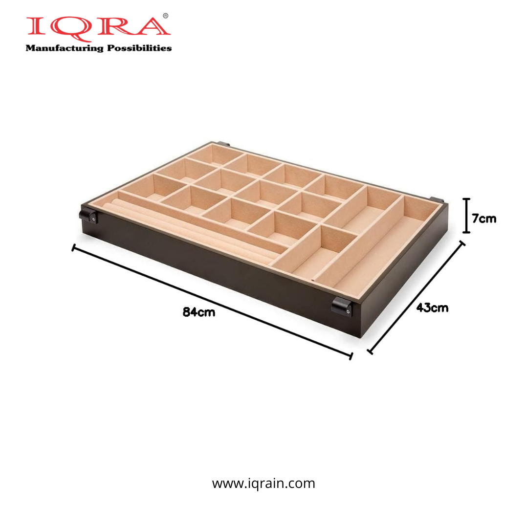IQRA lifetime Modular Wardrobe Pull Out Jewellery/Hankeys/Ties/Watches Organiser Tray For Modular Wardrobes
