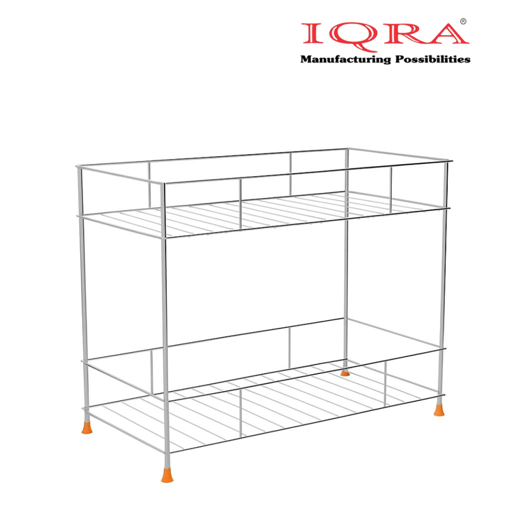 Stainless Steel 2-Tier Kitchen Rack, Spice Shelf for Kitchen Pantry Storage Organizer, Shelves - 20D x 20W x 20H Centimeters