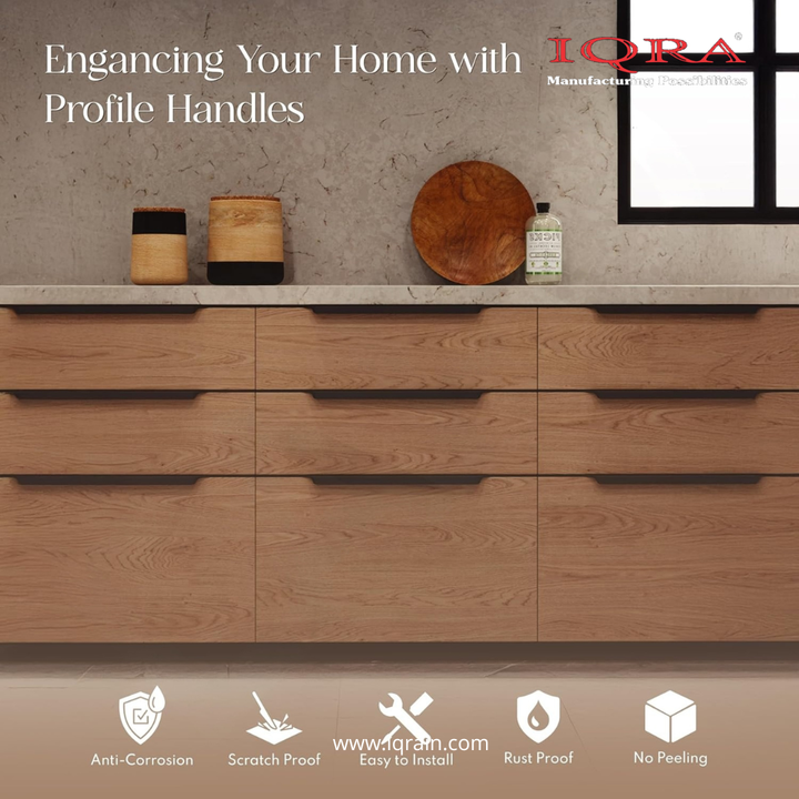 Profile Handle for Kitchen Cabinet Alluminium Drawer Profile Handle/Wardrobe Pull Handle for Home/Office/Hotel P3