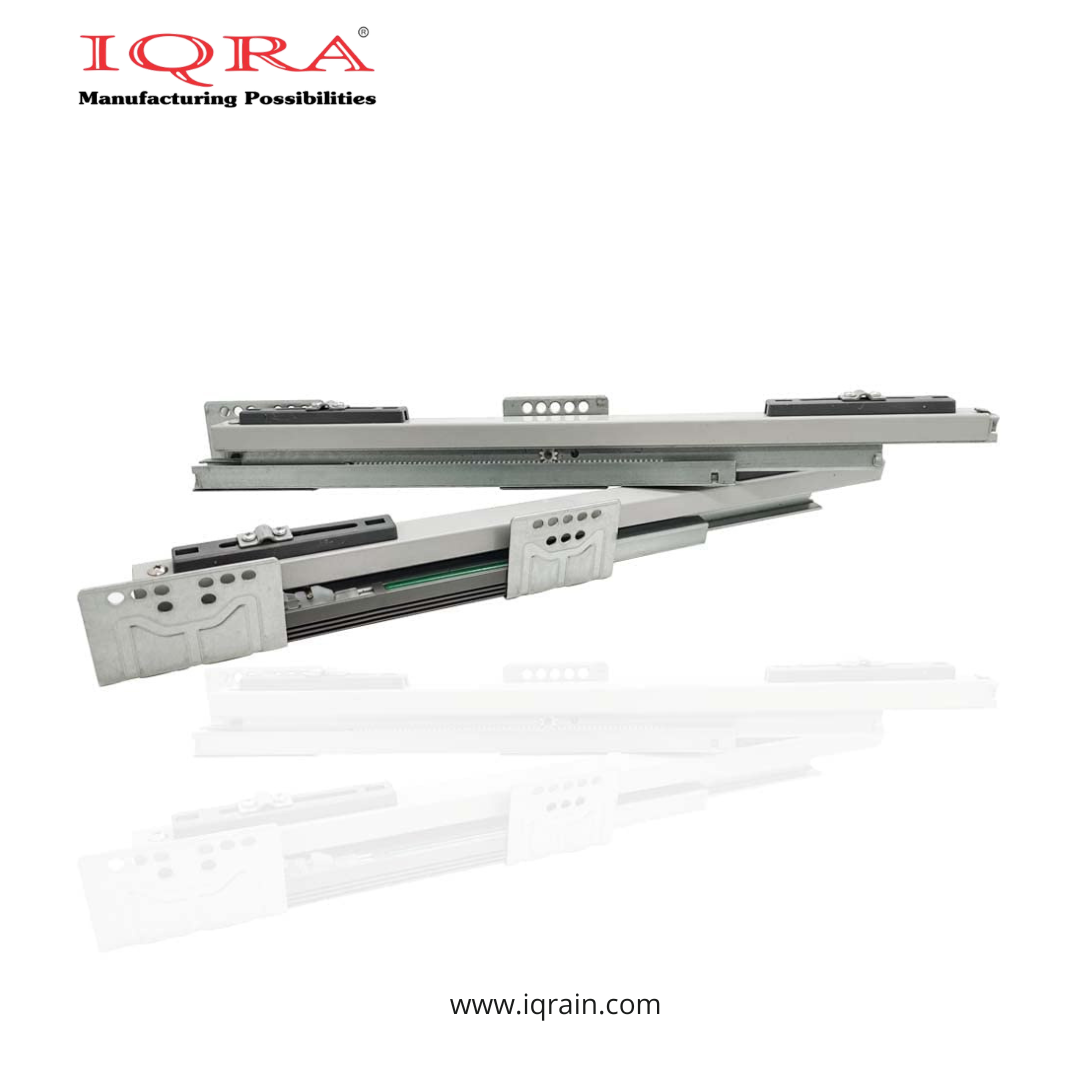 IQRA Undermount Drawer Slide Runner Bottom Quadro Channel, Silent Soft Closing Hydraulic with Locking Device (Capacity: 40 kg)