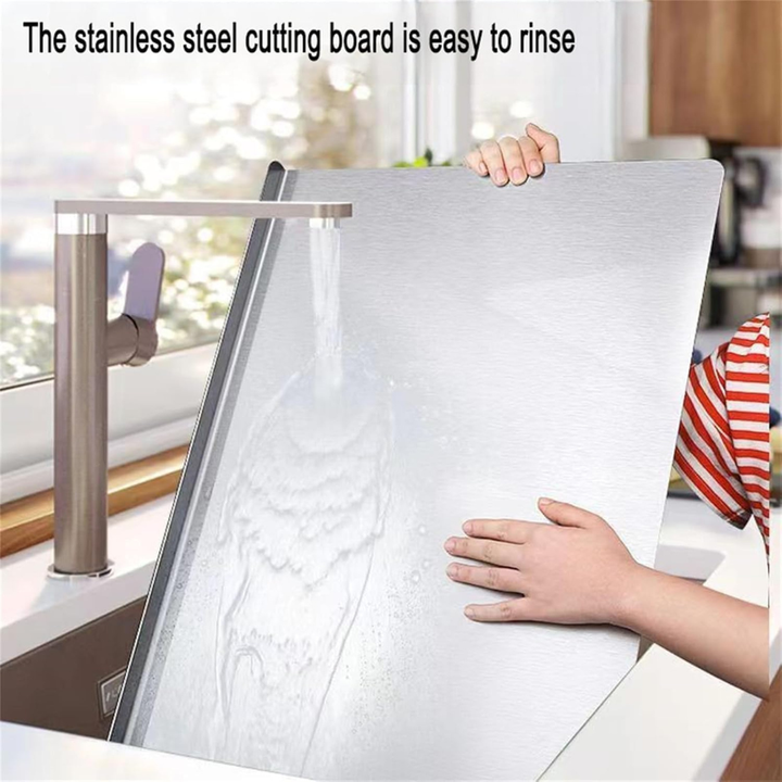 IQRA Countertop-Round Stainless Steel Chopping Board Platform Kitchen Cutting Board Board for Vegetables Fruits Healthy Safe Durable