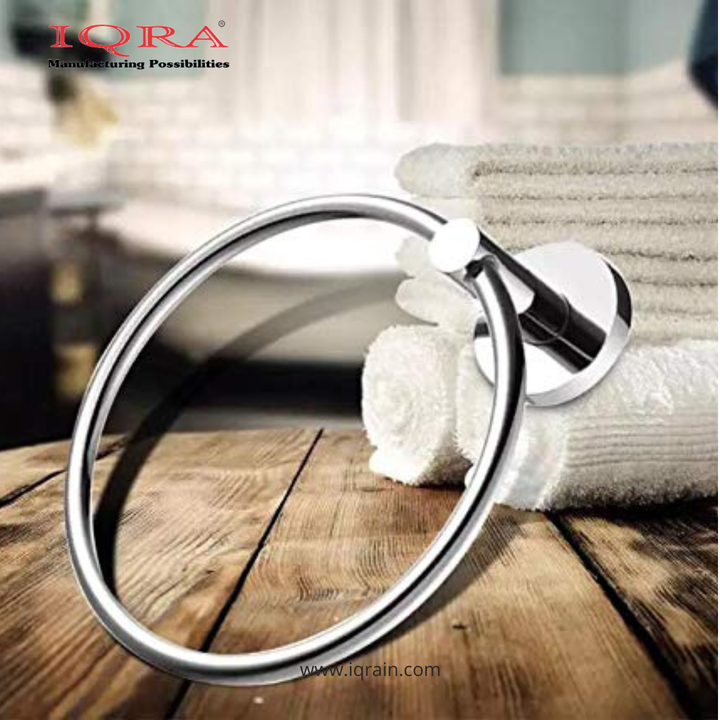 IQRA Stainless Steel 304 Grade Chrome Finished Round Napkin Ring/Towel Ring/Napkin Holder/Towel Hanger/Towel Holder for Bathroom/Kitchen/Wash Basin (Silver)"