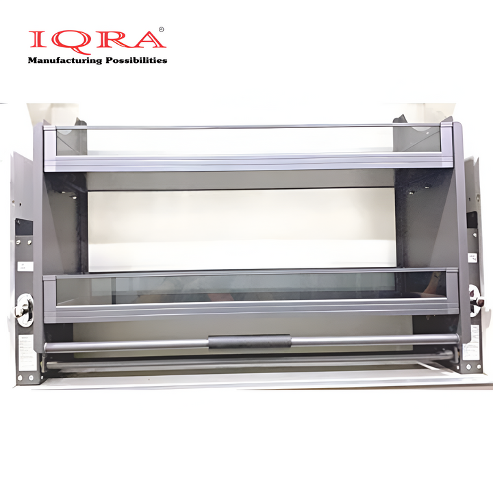IQRA Storage Rack Lift Basket Elevator Pull Down Two Tier Shelf Unit for Cabinet (Glass , Dark Grey)