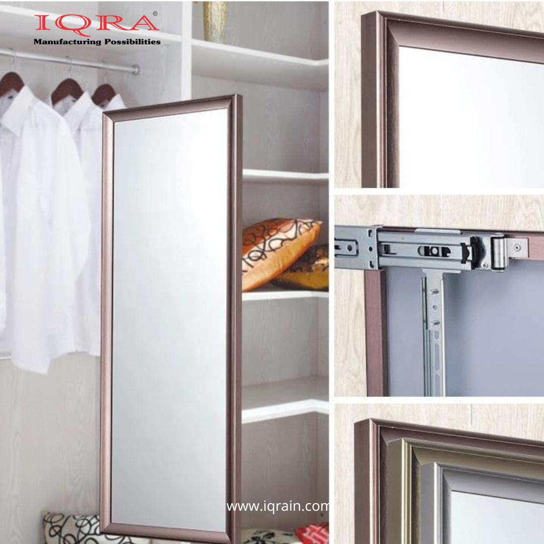 IQRA Bedroom Wardrobe Accessories Pull Out Rotating Closet Inside Full- Length Dressing Mirror