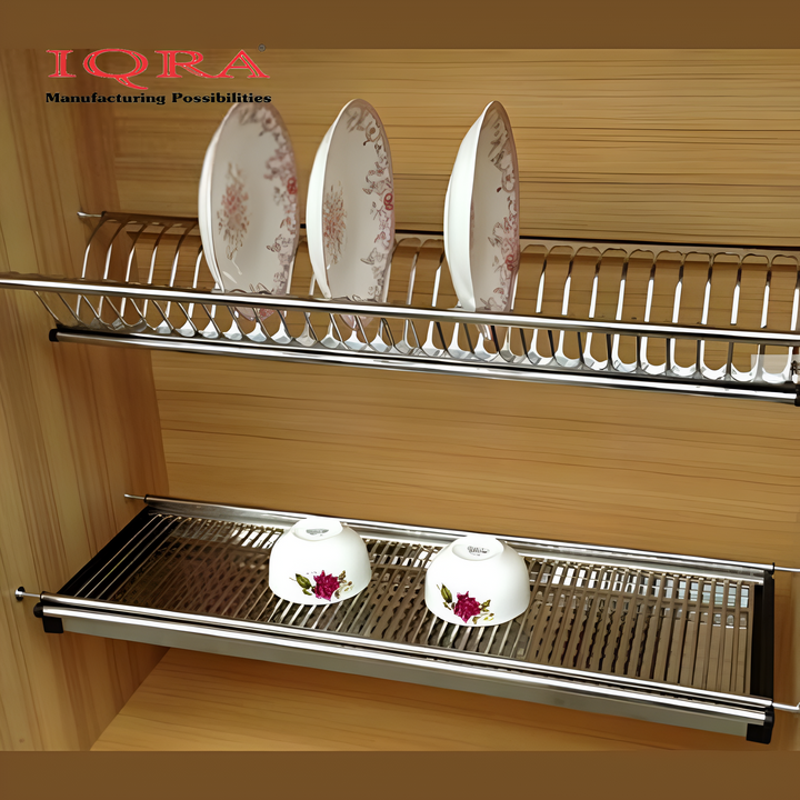 IQRA Stainless Steel Dish Plate Rack Drainer GTPT for Kitchen, Set of 3pcs