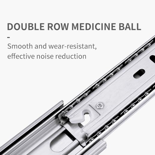 IQRA Stainless Steel Drawer Channel/Regular Smooth Close Ball Bearing Slider Drawer Channel for Home, Kitchen & Wardrobe/Telescopic Channel for Drawer/for Wooden & Metals Drawers