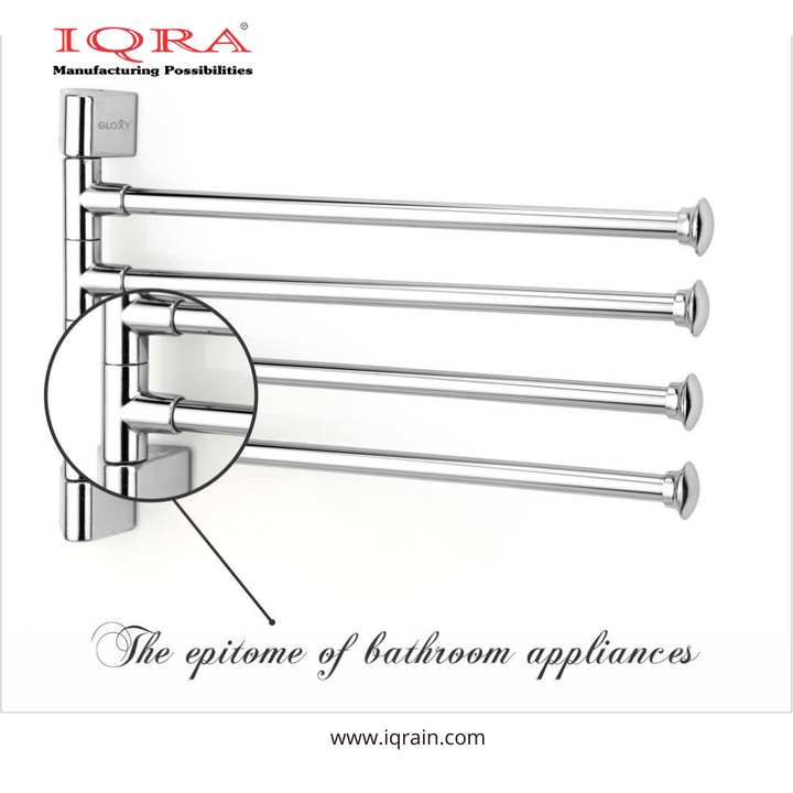 IQRA Stainless Steel 4 Bar Swing Hanger Towel Rack for Bathroom Towel Holder for Kitchen Towel Hanger Stand for Wash Basin