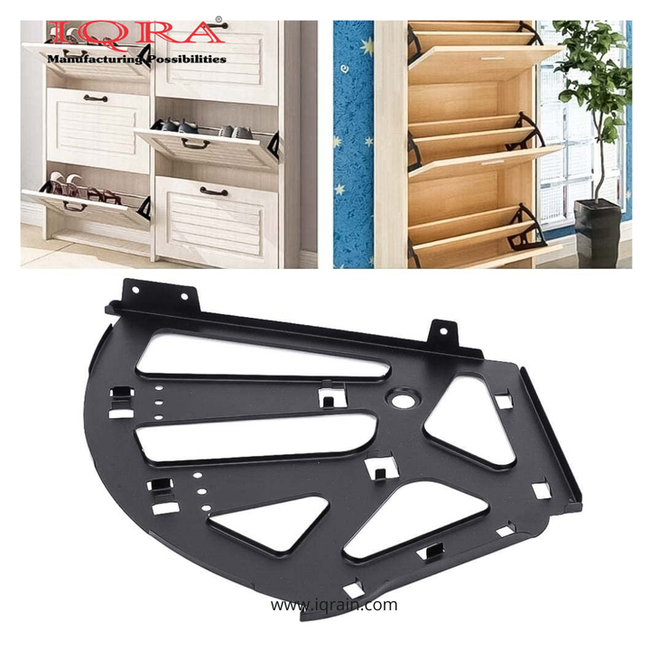 IQRA 3 Layers Shoes Rack Cabinet Fitting, Shoe Rack Drawer Hinge, Easy Install, for 3 Layer Pull Down Shoes Organizer and Footwear Cabinet (Black )