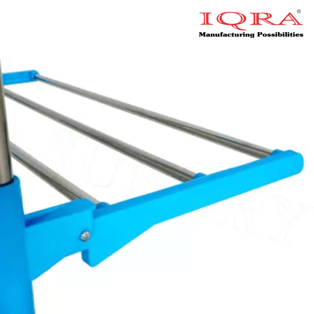 Clothes Drying Stand for Balcony/Cloth Dryer Stand/Cloth Stand for Drying Clothes Foldable/MS Pipe Clothes Hanging Stand/Portable Cloth Rack for Indoor (3 Layer